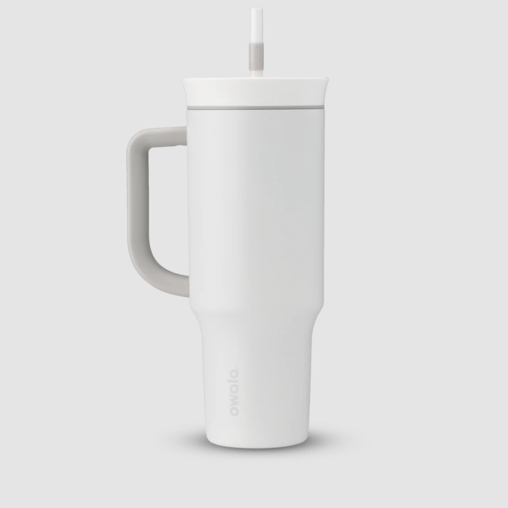 Owala White Water Bottle with Handle